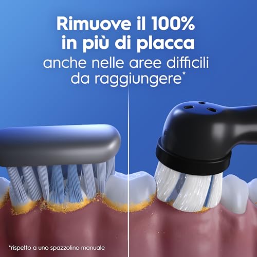 Oral-B iO 2 DUO Spazzolino Elettrico Oral B, Nero e Verde, 2 Testine Di Ricambio e Spazzolini, Custodia Da Viaggio, Porta Ricarica Da Viaggio. Delicato sulle Gengive, Sensore di Pressione - Immagine 1