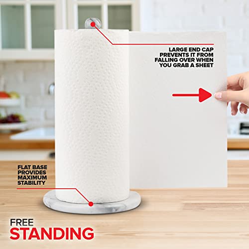 Soporte para toallas de papel de cocina independiente con base de mármol blanco macizo 6