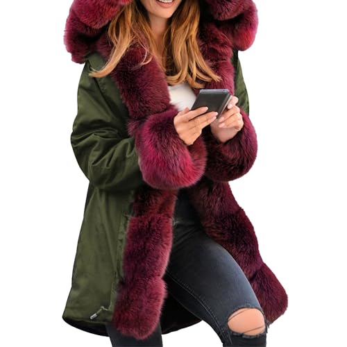 Cardigan à capuche en fausse fourrure DGKaxiyaHM veste chaude hiver