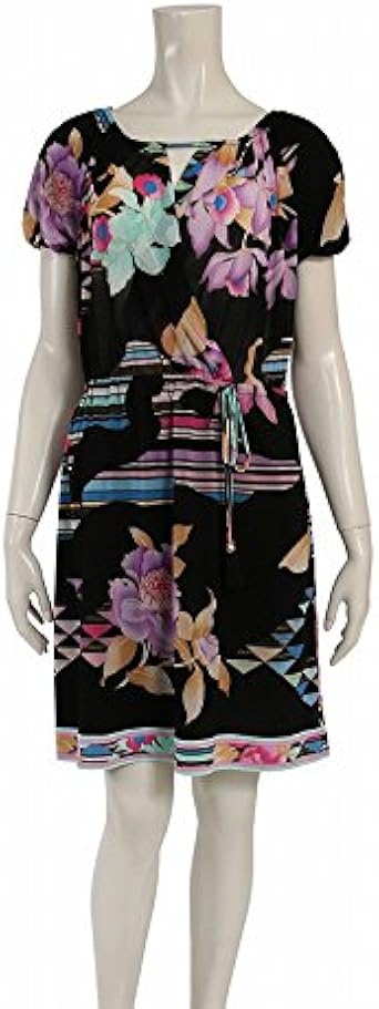 Amazon Co Jp レオナール Leonard Fashion ワンピース ひざ丈 花柄 黒 ピンク マルチカラー 中古 服 ファッション小物