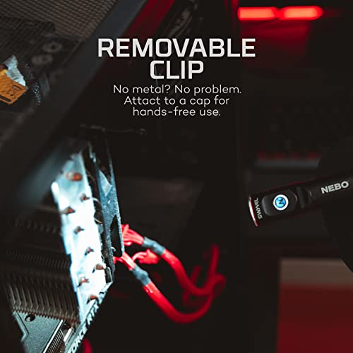 Nebo Swyvel 1000 Lumen Usb Wireless Rechargeable Aluminum Flashlight: Compact 90 Degree Rotating Swivel Head Work Light; 5 Light Modes; Pocket Clip Magnetic Base For Hands-Free Lighting -Black #TOP5
