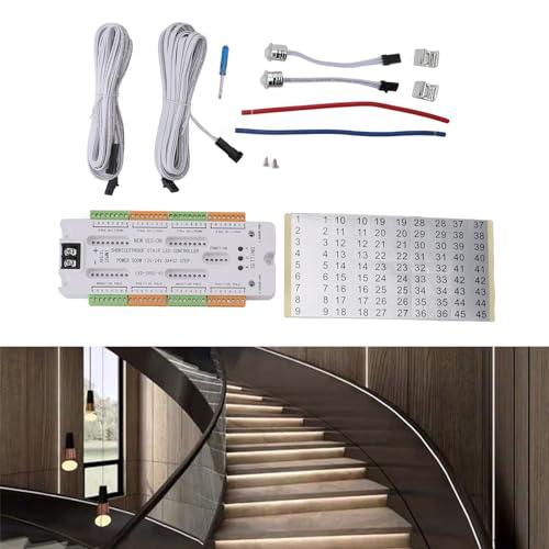 Controlador de Luz de Escada LED Com Sensor de Movimento, Controlador de Iluminação de Escada de 32