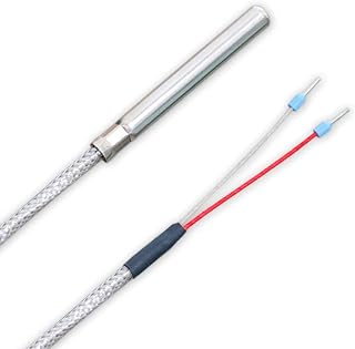 iOVEO 039HG01205 - PT100 - Sensor de gases de humo / sensor de temperatura / sensor solar hasta 400 °C, con cable de conexión GLS, probeta de temperatura, 5 metros