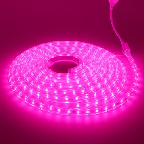 Image of Gesto 5 Meter Rope LED Strip Lights | 120 LED /Mtr Waterproof Outdoor Lights for Balcony, Home Decor, Cove Light for False Ceiling | Flexible, Cuttable Strip Light for Diwali Decoration - Pink