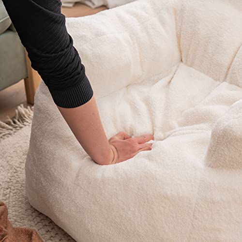 Ssline Plush Bean Bag Chair Comfortable Faux Fur Beanbag Chair With Pre-Filled Foam Fluffy Soft Lazy Sofa Chair For Adults Women Girls In Bedroon Living Room Dorm Apartment (Cream White-3.3') #TOP5