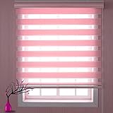  Store Enrouleur Occultant 120x280cm Isolant Thermique avec Anti-Regards Rideaux Tamisants Kit de Montage Inclus pour Les fenêtres et Les Portes, Rose