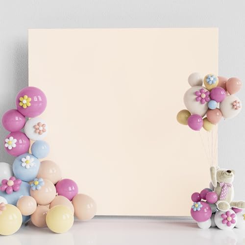 Fomcet Square Backdrop Cover Beige Arch Covers Stretchy Backdrops 6.6x6.6ft