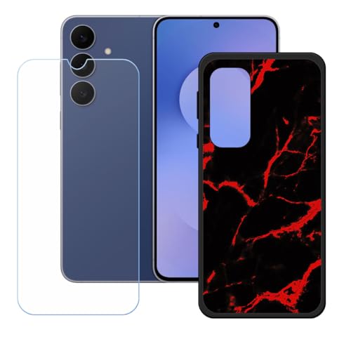 BMPNLSZ �K�p Samsung Galaxy S25 FE�p+HD�����K���X�ɓK�����ėpTPU�P�[�X�A�V���J�Q���P�[�X�o���p�[�ی�o�b�N�P�[�X-Samsung Galaxy S25 FE�p�ɓK����9�d�x�X�N���C�u�h�~�X�N���[���v���e�N�^(6,7") 