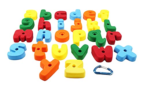 Atomik Rock Climbing Holds Medium Bolt-On Alphabet Set in Assorted Bright Tones