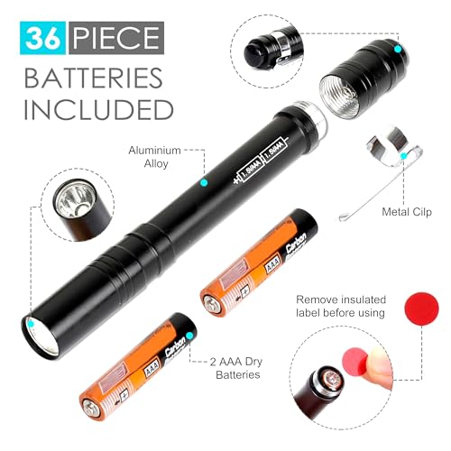 FASTPRO 18-Pack Pen Light, Aluminum LED Penlights with AAA Batteries by FASTPRO - Used condition - Image 3