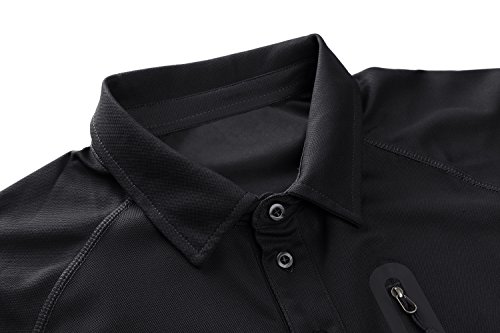 TACVASEN Sneldrogend, T-shirt voor heren, trekking-hemd, casual, outdoortop, met zak met ritssluiting - Image 3