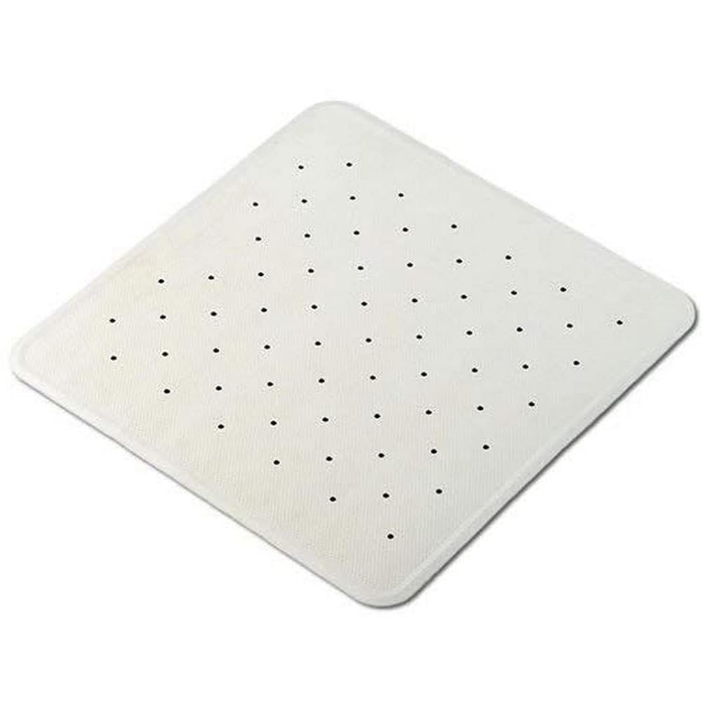 HOMECRAFT Shower Mat, Bathtub and Shower Mat, Non-Slip Shower Mat, Drainage Holes, Square Rubber Mat with Large Suckers,