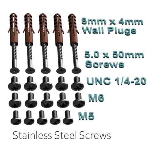 Lautsprecher Wandhalterung Aus Metall - Hält Bis 15kg, Schlankes Design, Inkl. M5/M6/UNC Schrauben, Universell Kompatibel