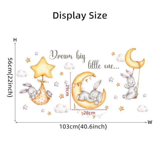 Cute Sleeping Bunny Wall Stickers sacinora YJDW109 miniatura 5