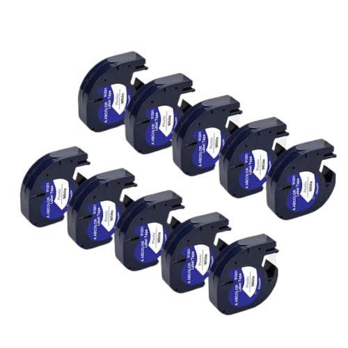 5/10pk 91201 91202 12267 12mm���x���e�[�v91222 91322 91200 91203 LT-100H�X�^�C���̃��x�����[�J�[�ƌ݊���(10PK Plastic White)