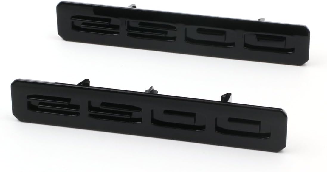 2Pc Front Bumper Fascia Side 2500 Emblems 3D Nameplates Badge Replacement for 2024+ Sierra 2500HD 86578370 86578372 (Gloss Black)