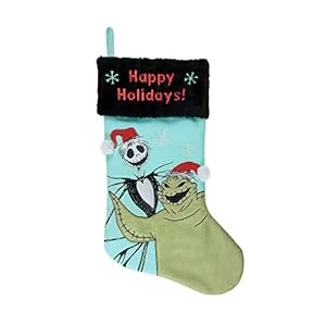Ruz The Nightmare Before Christmas Oogie 20" Applique Christmas Stocking, Gift Holder for Stocking Stuffers, Indoor Home Decor and Holiday Decoration Ruz The Nightmare Before Christmas Oogie 20 Applique Christmas Stocking Gift Holder for Stocking Stuffers Indoor Home Decor and Holiday Decoration