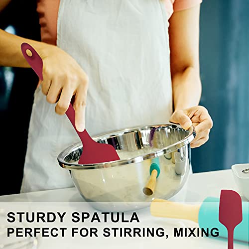 Tsango Spatula Set, Silicone Spatula One Piece Design, Rubber Spatulas Silicone Heat Resistant For Cooking, Baking, Easy Clean Flexible Spatula,Red #TOP2