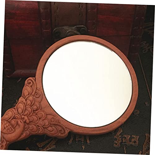 Ipetboom 3 Pecas espelho de maquiagem espelho cosmético de bancada doméstico trabalhos manuais Bambu
