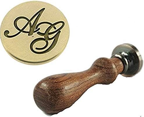 MDLG Vintage Custom Made Two Letters Monogram Personalized Letter Picture Logo Wedding Invitation Wax Sealing Seal Stamp Set
