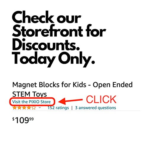 Pixio Bundle Magnetic Building Blocks For Kids & Adults - Magnetic Blocks Building Toys - Magnetic Cubes Toy Building Sets - Cube Magnets For Kids - Magnetic Blocks For Adults - Open Ended Stem Toys #TOP2