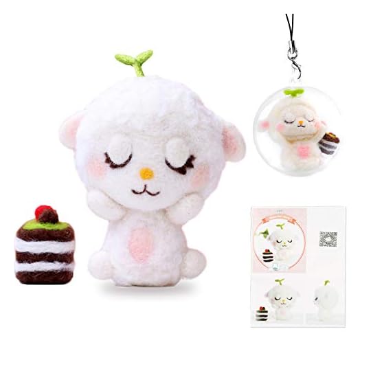 
                            Alpaca Needle Felting Kit, Beautiful Sheep Wool Felting Starter Kit, Wool Felting Animals kit with Keychain, Instructions, Needle Felting Material Handcraft for DIY Handmade Beginners Arts & Crafts
                        