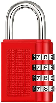 ZHEGE 4 Digit Combination Locker Padlock, Number Lock for Gym School Lockers, Weatherproof for Outdoor Fence Gate Sheds etc (Black)