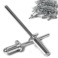 PDKKFF 150 Stück Alu Blindnieten 4x10mm Kuppelkopf Popnieten Silber mit Offenem Ende, Aluminium Nieten für Metall Kunststoff Holz Möbel Marine Auto Verbindung und Befestigung