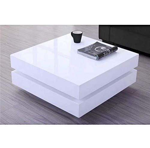 Genises White Led Coffee Table: Stylish Living Room Furniture For Tea Time And Drawing Rooms With Light - Small #TOP1