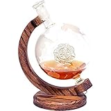Firefighter Decor 1000ml Globe Decanter w/ Firemen's Maltese Cross - Retirement Gifts for...