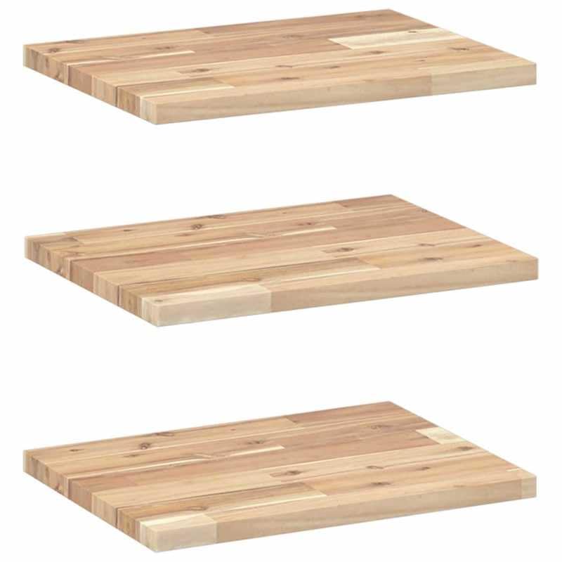Eleganz Juego de 3 estantes flotantes de madera maciza de acacia (sin tratar), 40 x 30 x 2 cm, elegante estantería para salón, cocina y oficina, natural y duradera