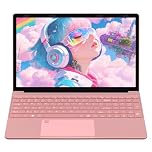 Amita 15.6 Inch Laptop with Full HD Display, Fingerprint Access & Backlit Keyboard, 16GB Memory & 512GB Solid State Storage, Pink Notebook for Study and Daily Use