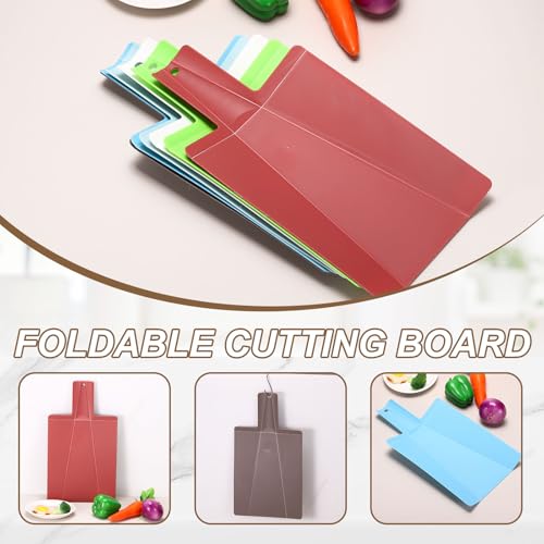 uxcell 4 Pzs Tabla para Cortar Plegable de Plástico Roja miniatura 4