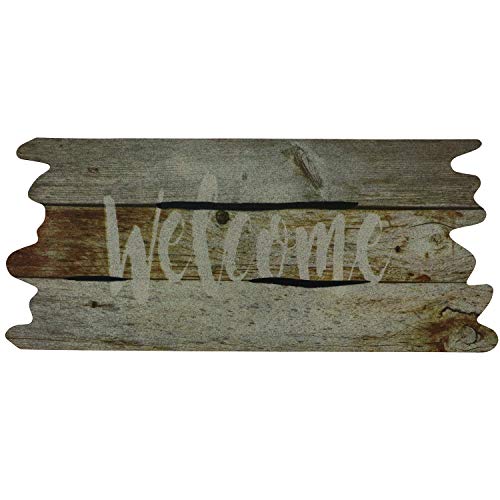 ベストコ 玄関マット 24×55cm ヴィンテージウェルカム 泥落とし 水洗いOK エントランスラバーマット ND-473