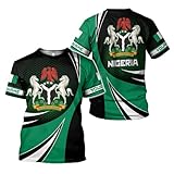 Camiseta Deportiva Imprimir Orgullo Nigeriano Bandera De Nigeria Suave Camiseta Hombre Manga Corta Unisex tee para Adulto Verano Correr XXL