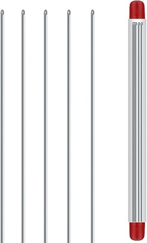 AIZHIYI Aguja de enganche de lombriz de tierra hueca portátil de acero inoxidable gusano de pesca penetrante cebo superior perforador de aguja de