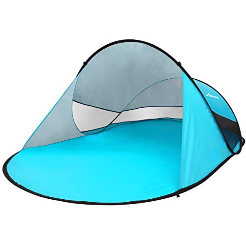 MOVTOTOP UPF 50+ Easy Pop Up Beach Tent,【2019 Newest】 3-4 Person Sun Shelter, Portable Instant Beach Shade UV Protection with Carry Bag for Family Outdoor Activities