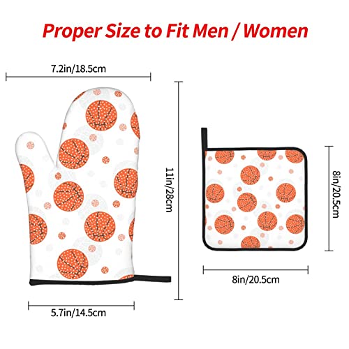 Afhyzy Basketball Oven Mitts And Pot Holders Sets For Kitchen Heat Resistant Oven Mit Gloves Non Slip Hot Pads For Cooking Grill #TOP1