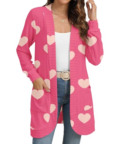 Image of YSYOKOW Cardigan Sweaters for Women Long Sleeve Open Front with Pockets | Long Cardigans for Women Lightweight Soft Casual Dressy Loose Fit Cardigan Sweater with Pockets for Work and Office