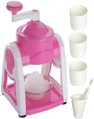 Manual Gola Maker Machine for Ice Dish with 3 Bowls & One Glass & Stick