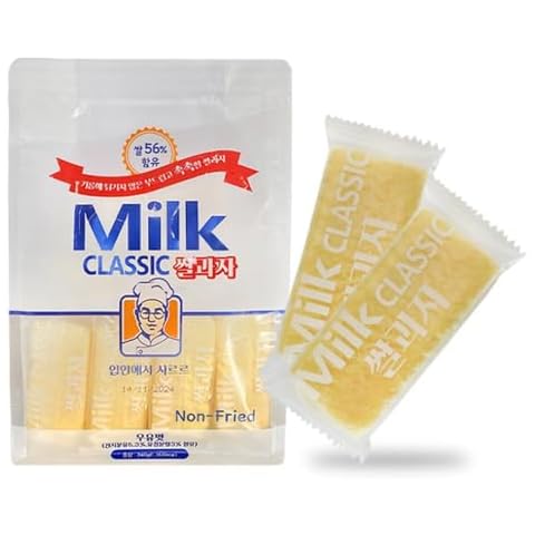 Korean Milk Classic Rice Snack 240g (8.47 oz) / 0.35 oz x 24 Packs, Melt In the Mouth, Milk Flavor Cover
