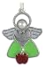 Teacher Angel Hanging Ornament with Apple Charm Gift for Teacher Appreciation Thank You - Jeweled and Enameled Metal - 2-1/2 Inch