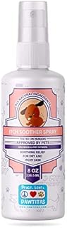 PAWTITAS Natural Dog Itching Skin Relief Spray with Organic Oatmeal a Hypoallergenic Soothing for Dry Itchy Rash Hotspot or Damaged Skin - 8 oz