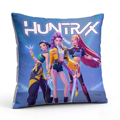 Ugecl Demon Hunters Pillows Kpop Group Themed Unique Designs Soft Decorative Pillows for Fans Bedroom & Gifts(16x16)