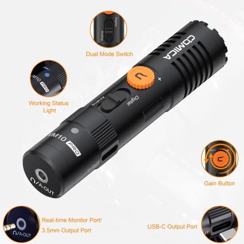 Comica Vm10 Pro Universal Video Microphone - Adjustable Gain, Analog/Digital Output, Monitoring - Shotgun Mic For Camera, Smartphone, Tablet, Pc - Ideal For Vlogging, Live Streaming, And Recording #TOP3