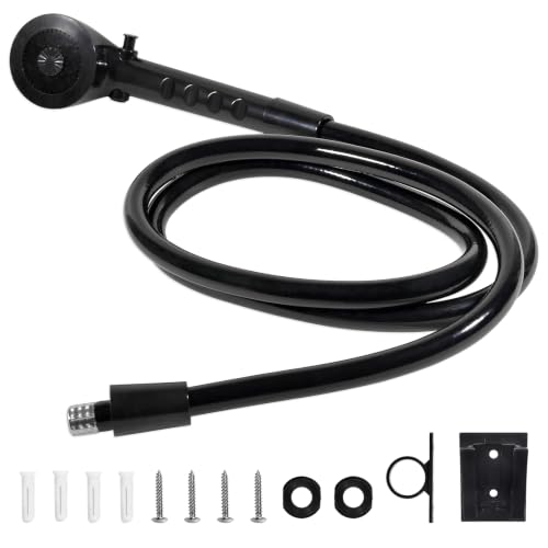 Image of Eagles RV Shower Head with Hose - Black,5Ft Hose Non-Metallic Outdoor RV Shower Kits Replacement with Pause Function for RVs, Fifth Wheels, Motor Homes, Travel Trailers, Campers, Boats