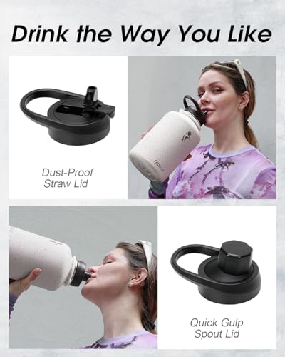 Image of Coolflask Half Gallon Water Bottle Insulated Stainless Steel with Strap