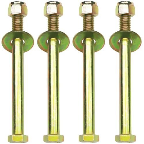 Image of 1 /2 inch x 5-1 /2 inch Hex Head Bolt by Color Galvanization with Nylon Lock nut and Large Size Washer Assortment Kit,Alloy Steel,Grade 5.(4pcs Pack)