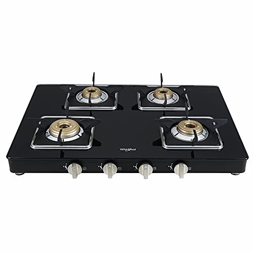 Image of Whirlpool 4 Burner Heavy Duty Forged Brass Gas Stove with Rust Free Body (GRANDIOSA Prime 694 CT BR)