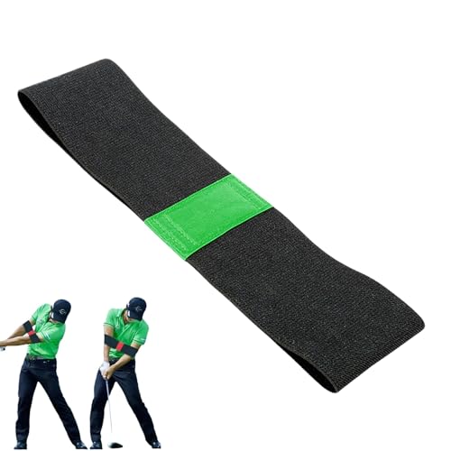 Golf Wrist Correction Trainer & Arm Band Set, Golf Training Arm Band & Wrist Strap to Improve Consistency, Sync Arms and Body Wrist Strap Brace, Ideal Golf Swing Training Kit for Beginner (Green-1Pcs)